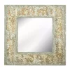 Square Gold Leaves Wall Mirror