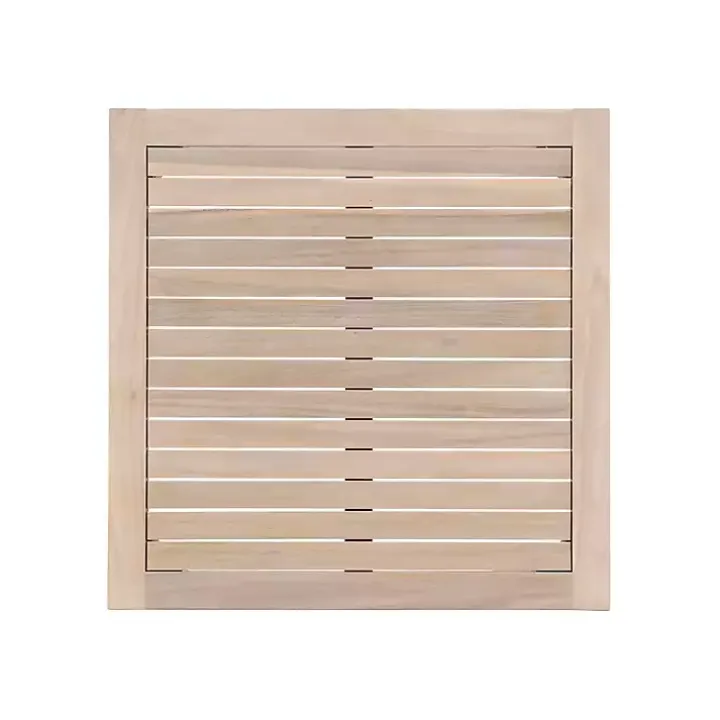 Square Natural Wood Slatted Outdoor Coffee Table