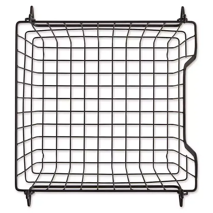 Stackable Black Wire Kitchen Basket, 8 in.