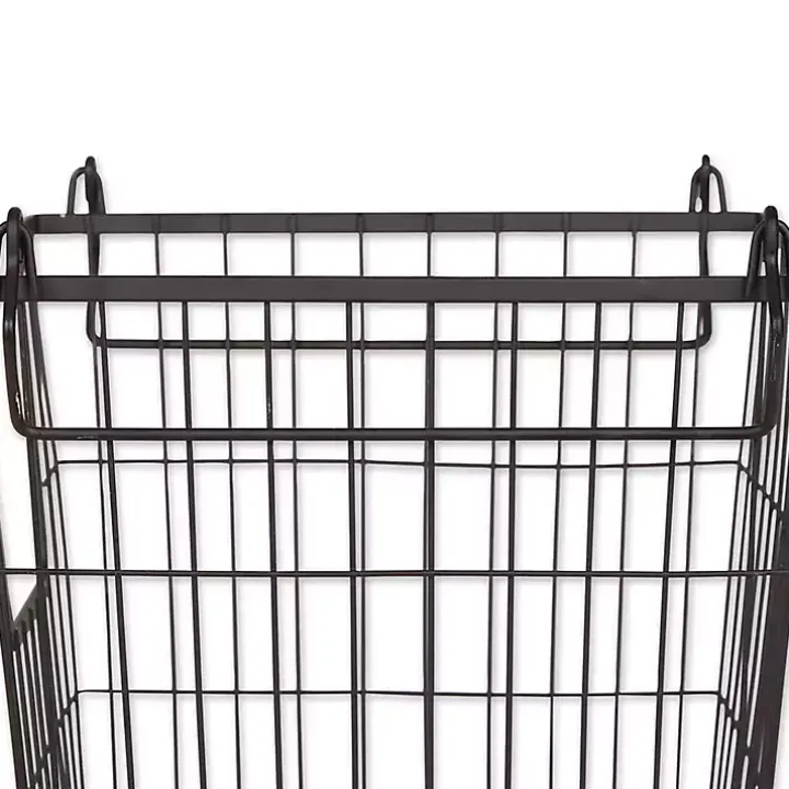 Stackable Black Wire Kitchen Basket, 8 in.