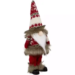 Standing Gnome with Red Knitted Christmas Outfit