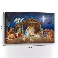 Starry Nativity Christmas Giclee Canvas Art Print