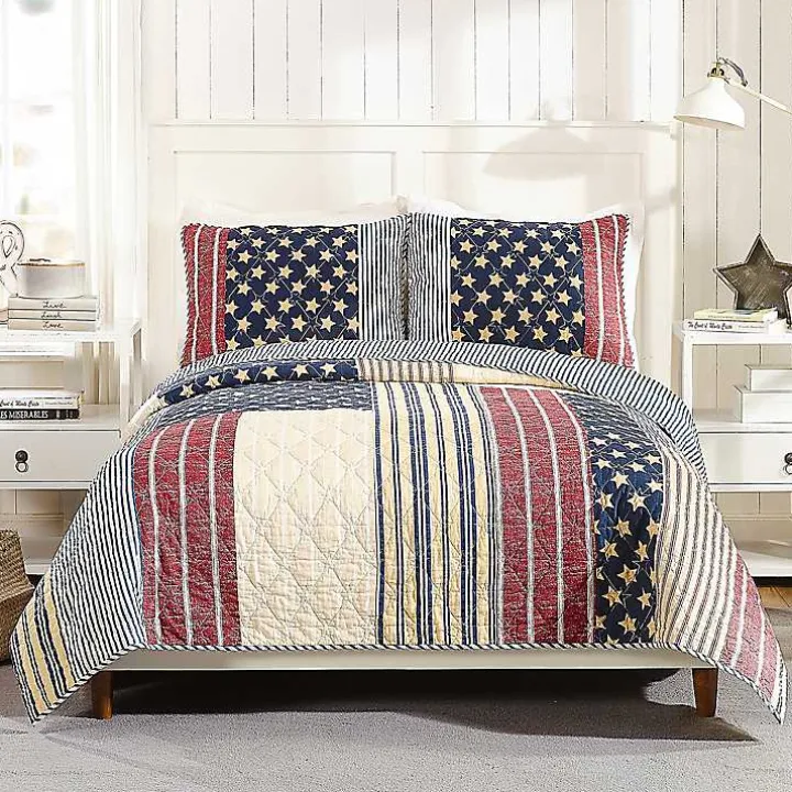 Stars and Striped Patch 3-pc. Full/Queen Quilt Set