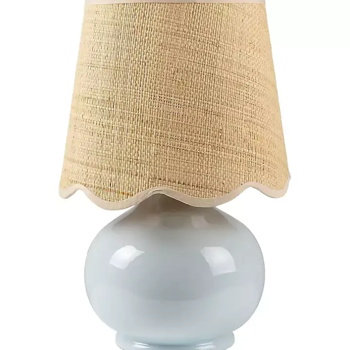 Stella Light Blue Diminuta Woven Shade Table Lamp