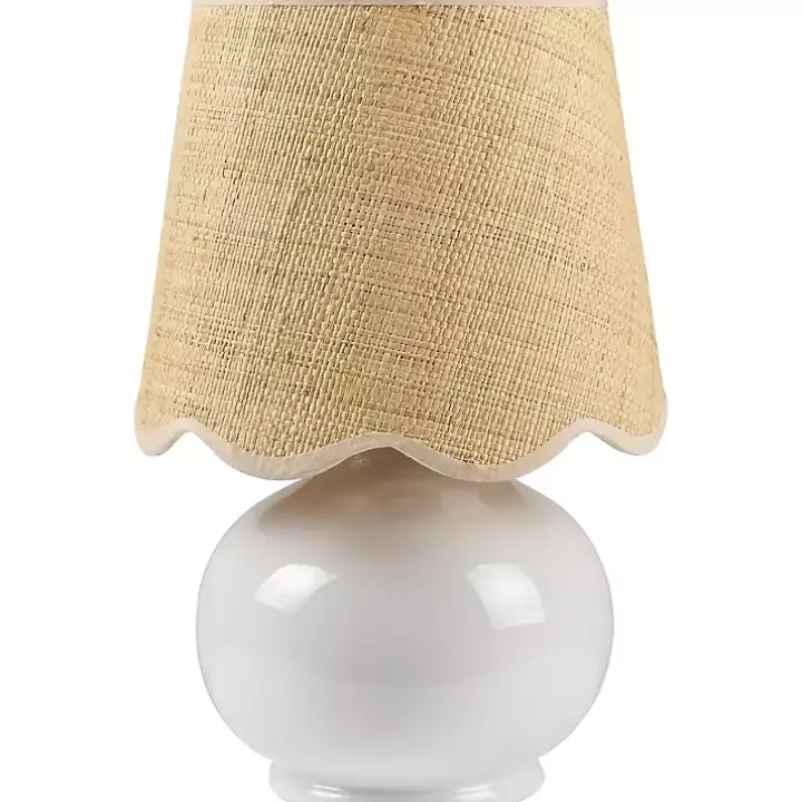 Stella White Diminuta Table Lamp with Woven Shade