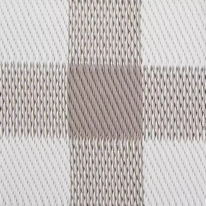 Stone & White Buffalo Check Outdoor Area Rug, 4x6