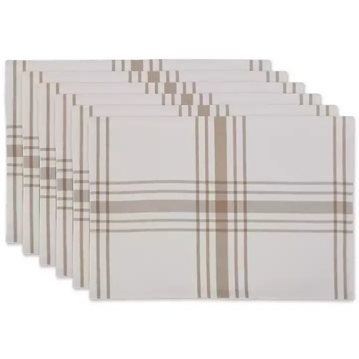 Stone Farmhouse Plaid Placemats, Set of 6