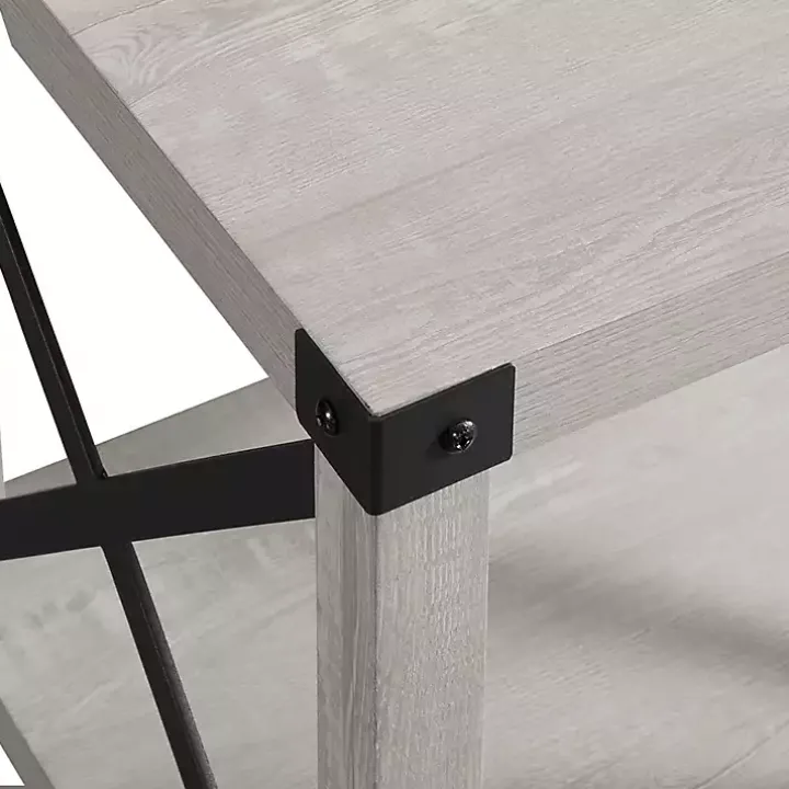 Stone Gray Rustic Wood Accent Table