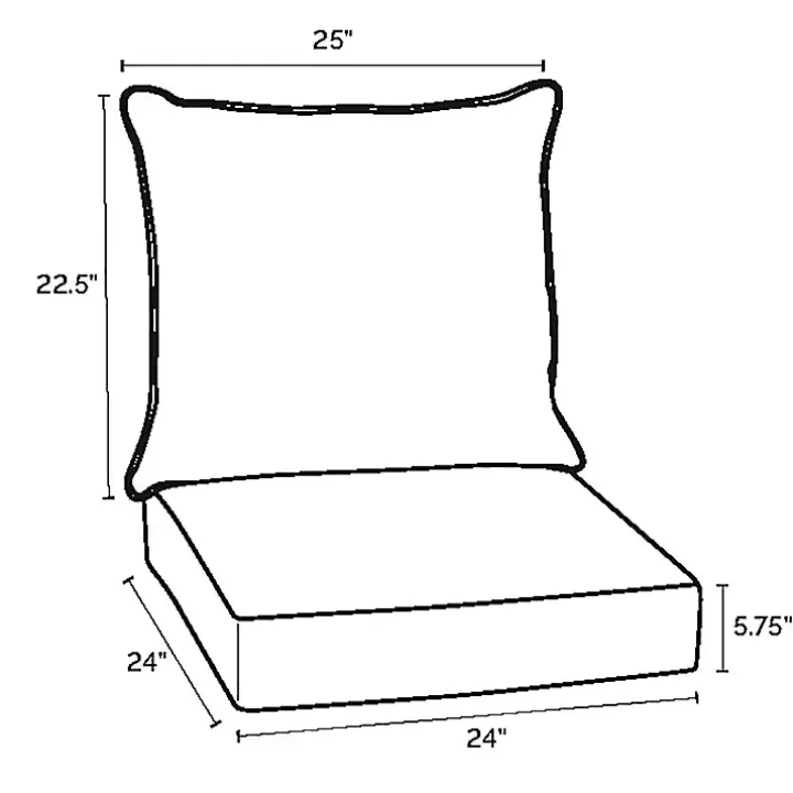 Stone Leala Texture Outdoor Deep Seat Cushions