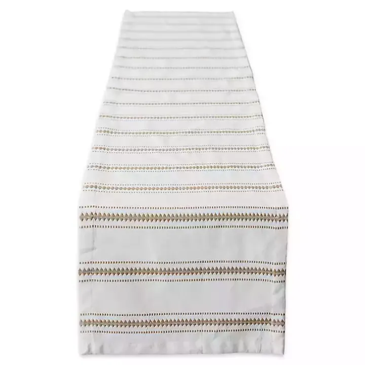 Stone Zig Zag Dobby Stripe Runner