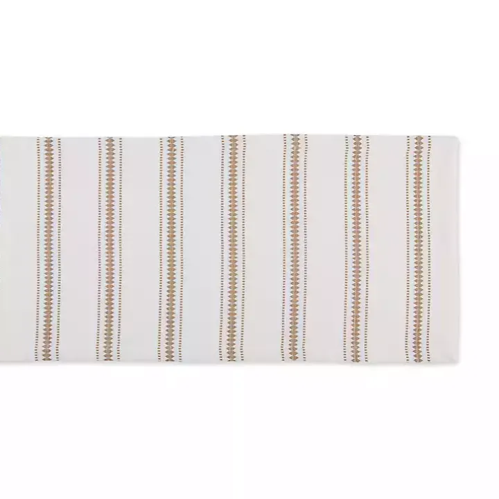 Stone Zig Zag Dobby Stripe Runner