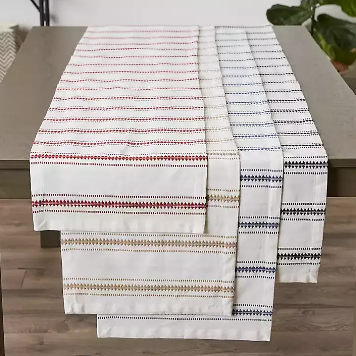 Stone Zig Zag Dobby Stripe Runner