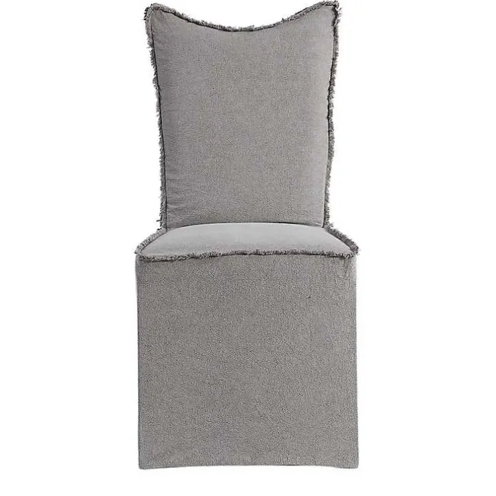 Stonewash Fringe Slipcover Dining Chairs, Set of 2