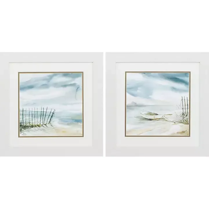 Subtle Mist Framed Art Prints, Set of 2