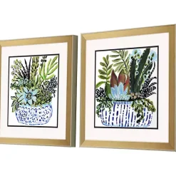 Succulent Garden Framed Art Prints, Set of 2