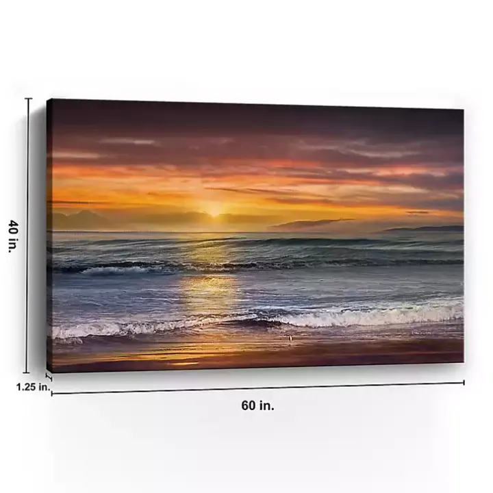 Sundown Descanso Beach Canvas Art Print, 60x40 in.