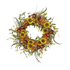 Sunflower Mixed Floral Wreath