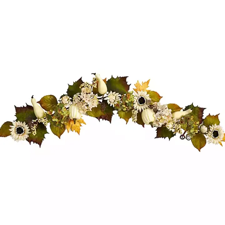 Sunflowers, Hydrangeas, and Pumpkins Garland