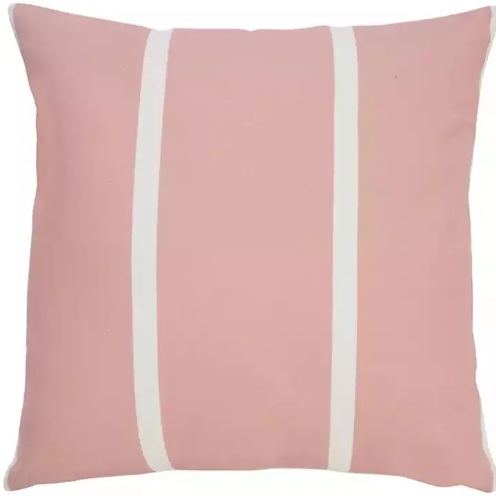 Sunset Pink Double Stripe Outdoor Pillow
