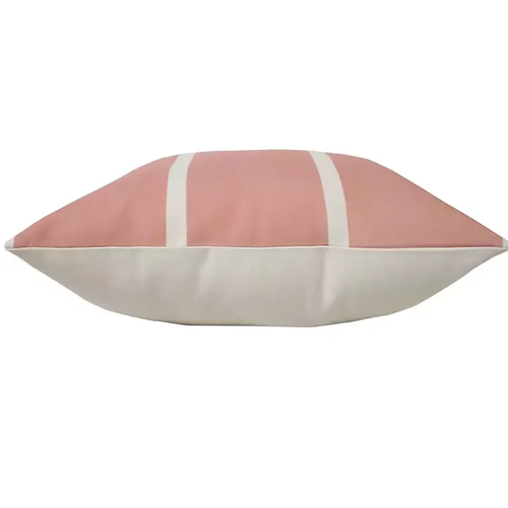 Sunset Pink Double Stripe Outdoor Pillow
