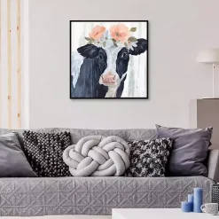 Susie in Flowers Framed Canvas Art Print