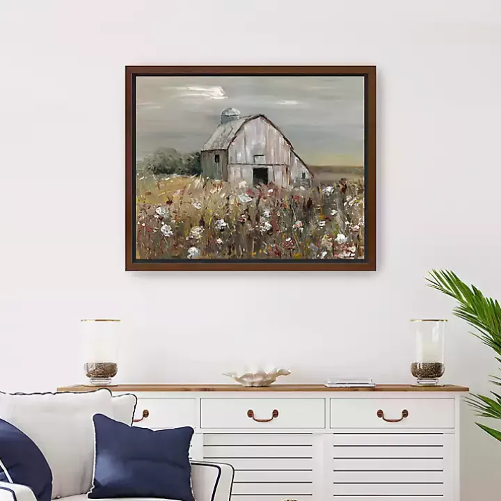 Swatland Wildflower Barn Framed Canvas Art Print