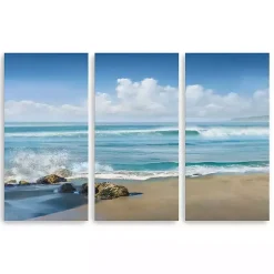 Sweeping Blue Canvas Art Prints, Set of 3