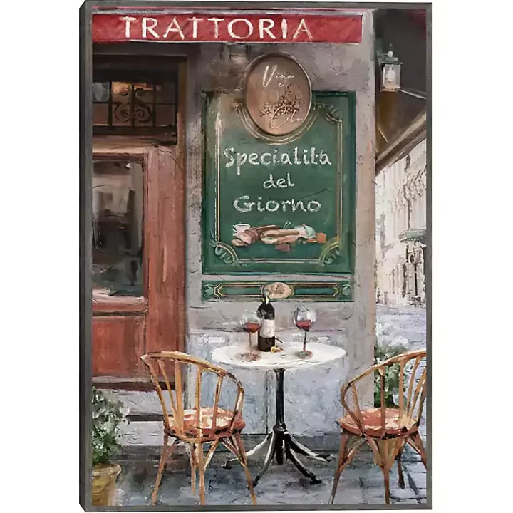 Table for Two Framed Canvas Art Print