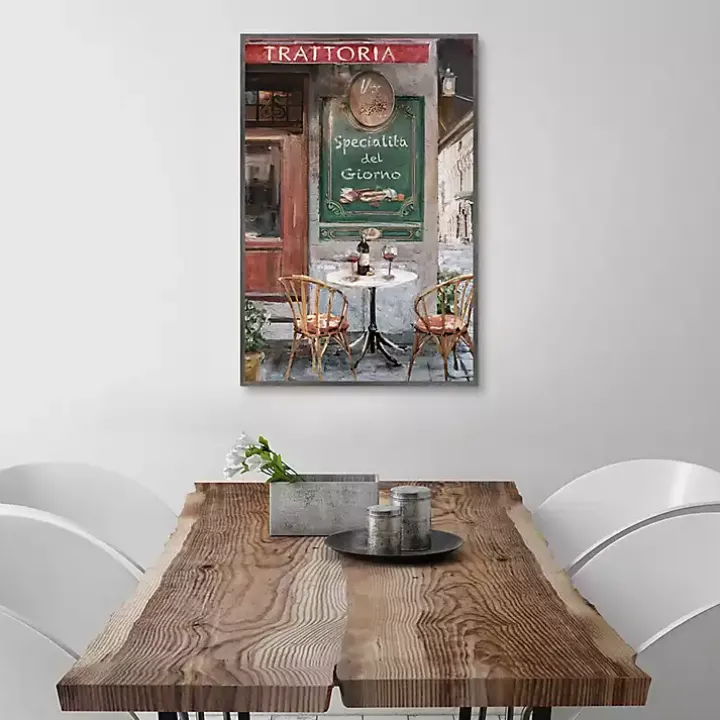 Table for Two Framed Canvas Art Print