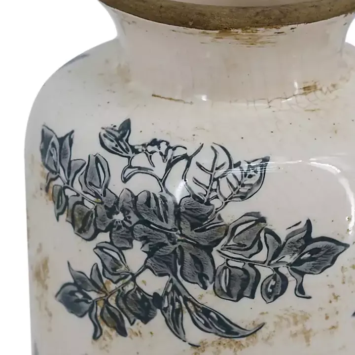Tall Gray and Ivory Vase