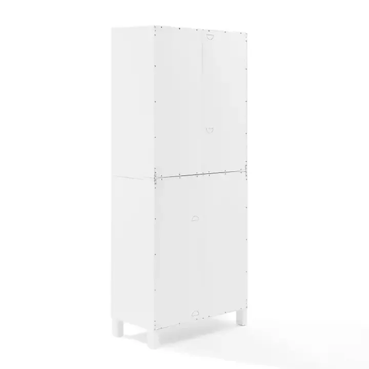 Tall White Triangle 4-Door Wood Cabinet