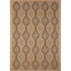 Tan & Black Diamonds Indoor/Outdoor Area Rug, 7x9