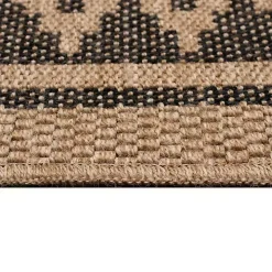 Tan & Black Zig Zag Indoor/Outdoor Area Rug, 7x9