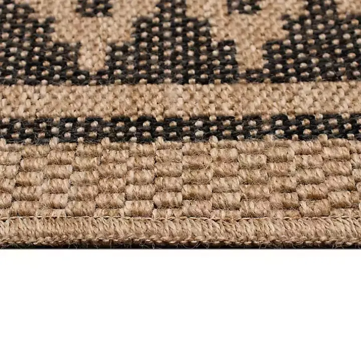 Tan & Black Zig Zag Indoor/Outdoor Area Rug, 7x9