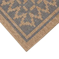 Tan & Navy Zig Zag Indoor/Outdoor Area Rug, 5x7