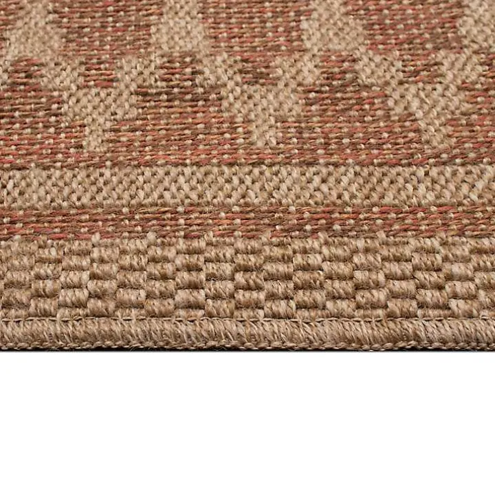Tan & Orange Zig Zag Indoor/Outdoor Area Rug, 7x9