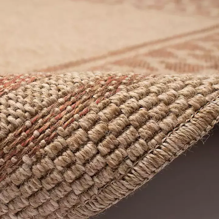Tan & Orange Zig Zag Indoor/Outdoor Area Rug, 7x9