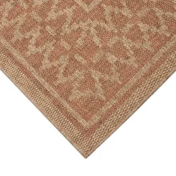 Tan & Orange Zig Zag Indoor/Outdoor Area Rug, 7x9