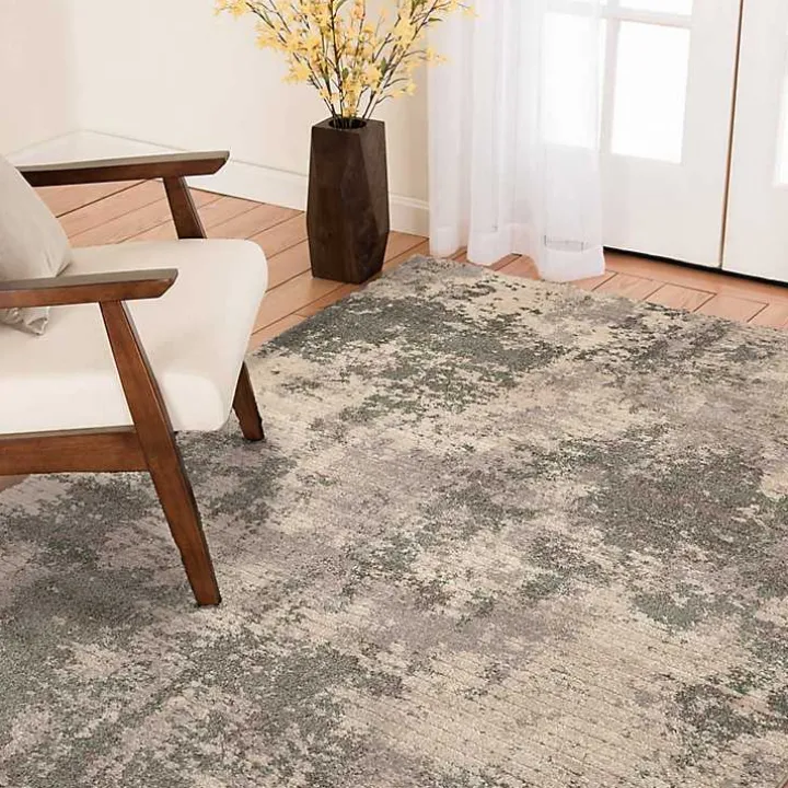 Tan and Black Abstract Livs Area Rug, 5x7