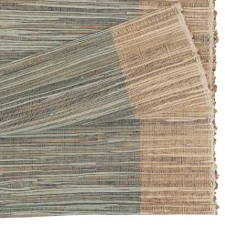 Tan and Blue Shimmer Banded Table Runner