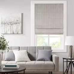 Tan Basketweave Cordless Roman Shade, 33 in.