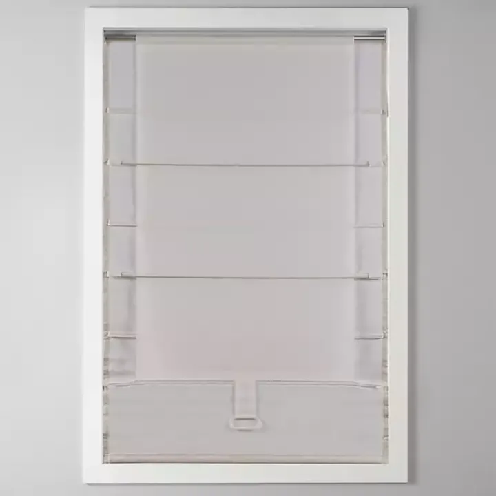 Tan Basketweave Cordless Roman Shade, 33 in.