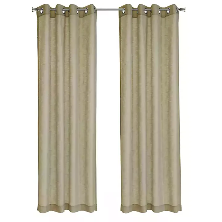 Tan Boucle Sheer Single Curtain Panel, 108 in.