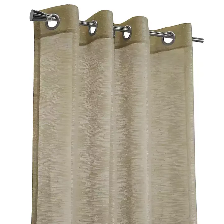 Tan Boucle Sheer Single Curtain Panel, 108 in.