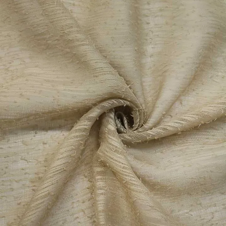 Tan Boucle Sheer Single Curtain Panel, 108 in.