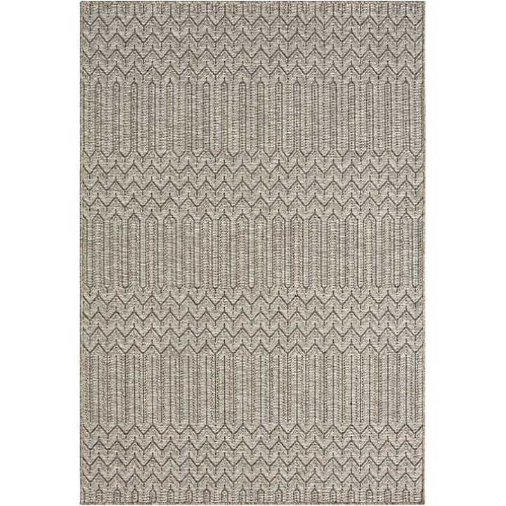 Tan Chevron Indoor/Outdoor Area Rug, 5x7
