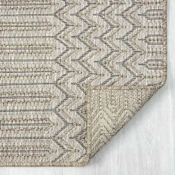 Tan Chevron Indoor/Outdoor Area Rug, 5x7
