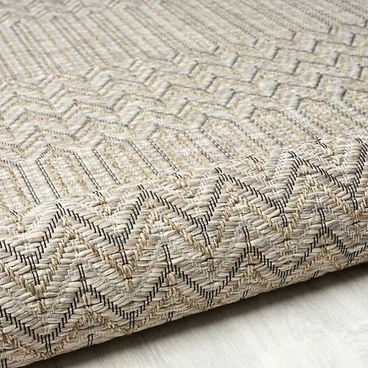 Tan Chevron Indoor/Outdoor Area Rug, 5x7