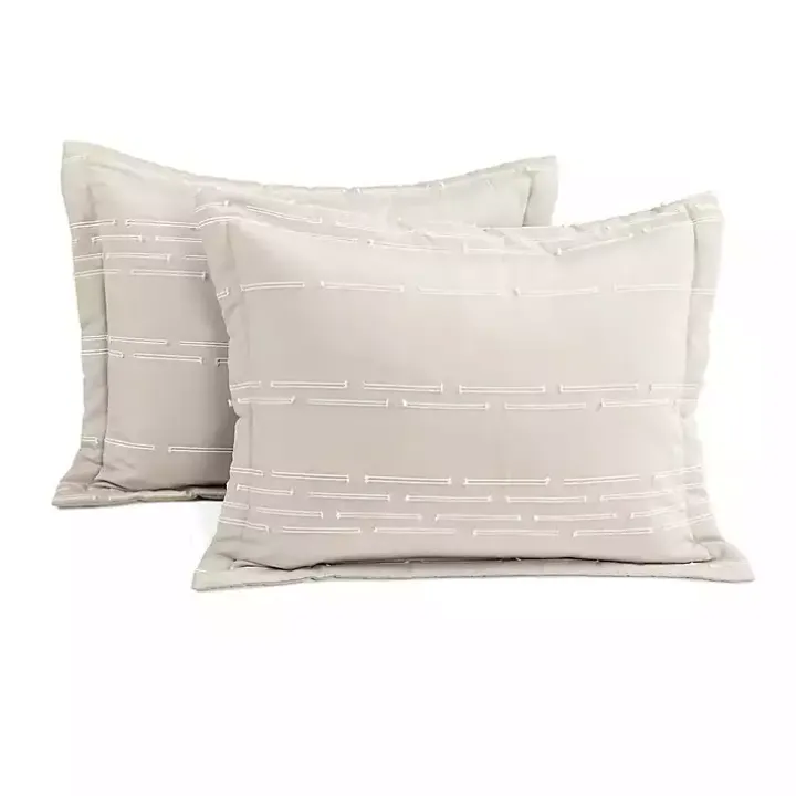 Tan Clipped Stripe 3-pc. Full/Queen Comforter Set