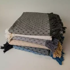 Tan Dotted Woven Throw